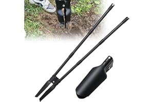 Post Hole Digger Tools, 54 inches Heavy Duty Hole Digger for Plants, Manual Gardening Tools with Handles, Matte Black, Shovel