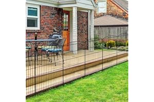 INJOPEXI Decorative Garden Fence 12 Panels 23.6ft (L)×36in (H) Garden Fences with 12 Panels Rustproof Wire No Dig Rabbit Animal Barrier Fencing Rabbit Dog Fence for Yard Patio Outdoor - Without Gate