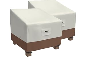 Patio Watcher 100% Waterproof Patio Chair Cover, Durable Outdoor Lawn Patio Furniture Covers - Beige & Brown - Large - 35"W x 38"D x 31"H - 2Pack