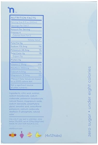 NUUN SPORT ELECTROLYTE TABLETS WITH MAGNESIUM, CALCIUM, POTASSIUM, CHLORIDE & SODIUM, GLUTEN FREE & VEGAN, MIXED FLAVORS, 4 PACK (40 SERVINGS TOTAL)