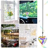 TIANHOO 2 Pcs Heart Shaped Crystal Prism Suncatchers for Home & Garden view 2