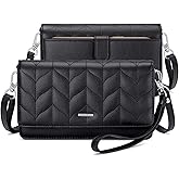 nuoku Women Small Crossbody Bag Cellphone Purse Wallet with RFID Card Slots 2 Straps
