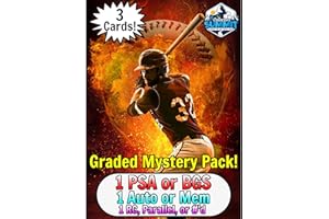 COLLECTORS SUMMIT MLB Baseball Graded Mystery Pack | Contains 3 Cards | 1 Graded PSA or BGS Card | 1 Auto or Mem | 1 RC, Parallel, or #’d | Vintage & Modern | Grade 7+ Guaranteed