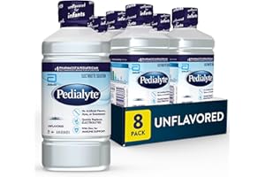 Pedialyte Electrolyte Solution, Unflavored, Hydration Drink, 8 bottles, 1 liter each