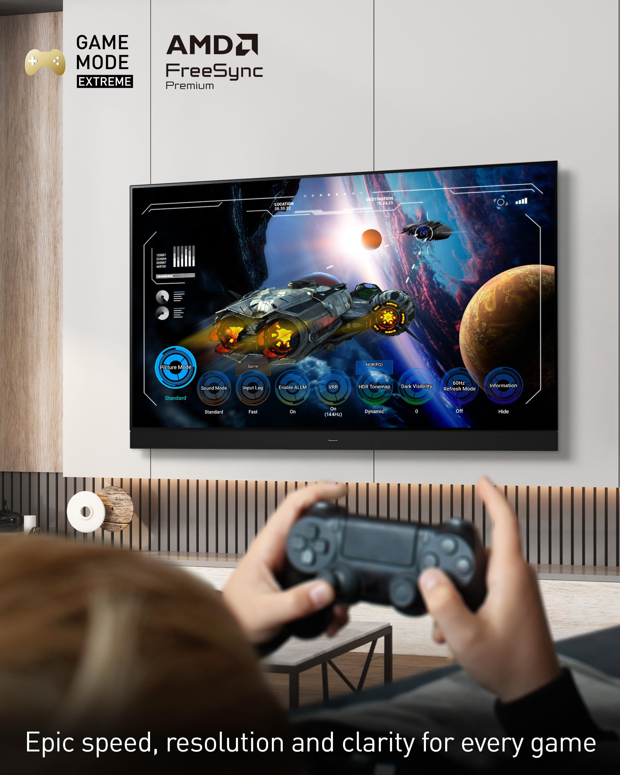 Panasonic W95 Series 55-inch Mini LED 4K Ultra HD Smart Fire TV, Sport Stadium Mode, ATSC3.0, Dolby Vision IQ, Dolby Atmos, HDR10+ Adaptive, Press and Ask Alexa, 144Hz, Wall-mountable - 55W95AP