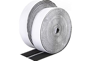 GLUEST Hook and Loop Strip Roll 1in x 20ft Mounting Tape Interlocking Tape Fastener Carpet Tape Roll with Self Adhesion Black