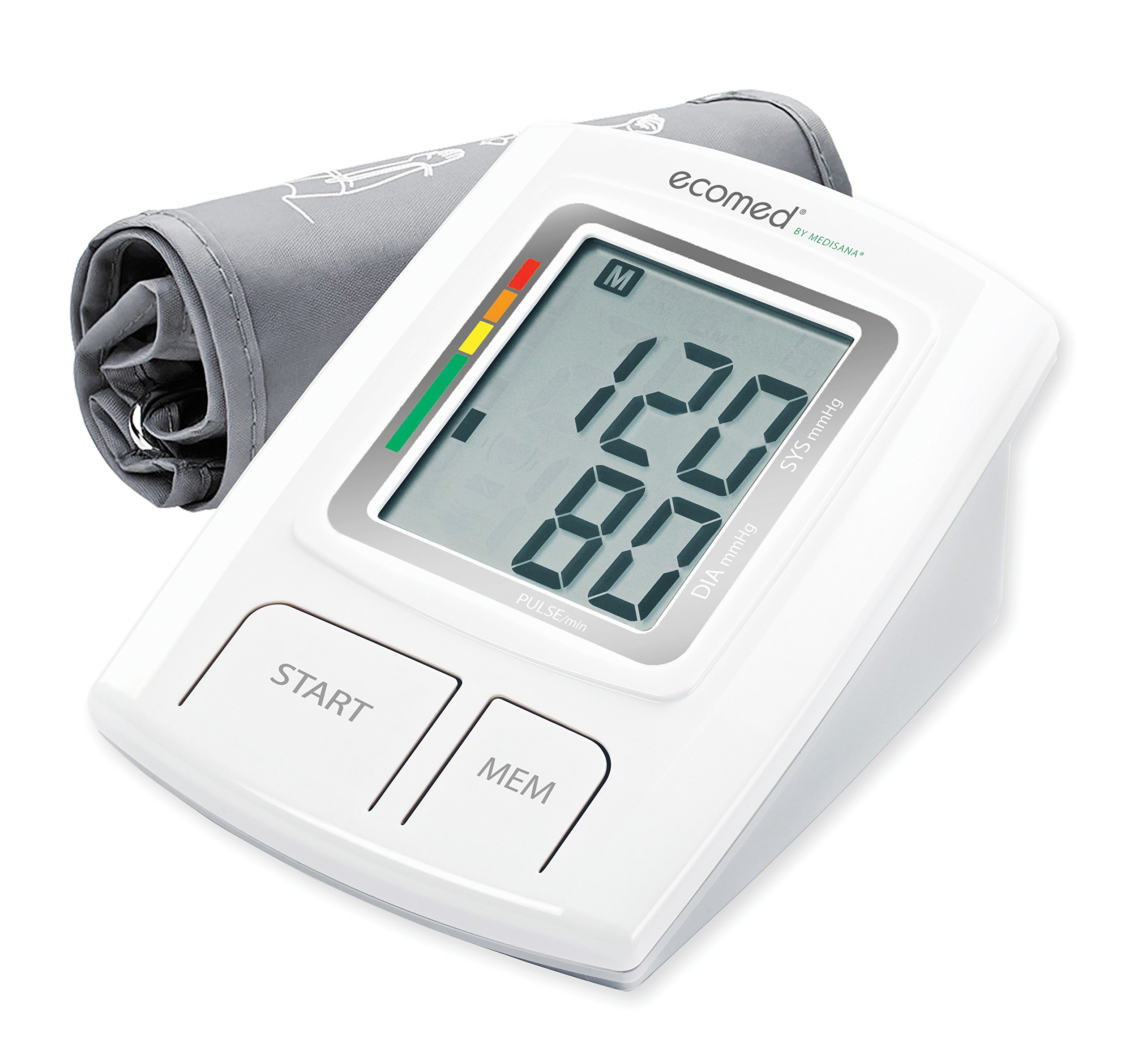 Ecomed BU-92E Digital Upper Arm Blood Pressure Monitor - Home Use Heartbeat Detector - Hypertension Indicator - WHO approved with Arrhythmia Display - 2 Users -60 Memory Slots each - 23205