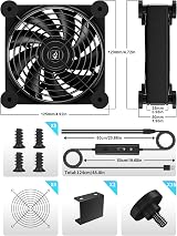 upHere U3UK2 Dual 120mm USB Cooling Fan 4 Speed 1600RPM Receiver DVR PS5 Xbox view 8