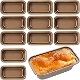 Lemecima 12 Pcs Mini Loaf Pan for Baking Bread Non Stick Small Banana Bread Tins 6.1 x 3.3 x 2.1 Inches Nonstick Carbon Steel Tiny Meatloaf Pan for Oven and Baking