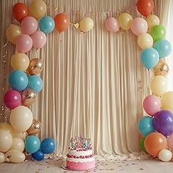 20ft x 12ft Beige Backdrop Curtain for