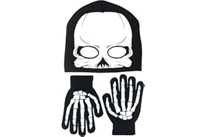 Polar Wear Boy's Skeleton Knit Beanie Eye Holes & Glove Set