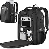 PEKREWS Mini 4 Pro Case, Mini 3/4 Pro Waterproof Hard Carrying Case, Large Drone Bag Fits 15.6 Inch Laptop, Travel Backpack for DJI RC 2/RC/N3/N2/N1 Controller, Fly More Combo and Drone Accessories