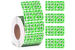 ZZUNKN 2025 Year Stickers, File Folder Year Labels, Color Coded Year Stickers for End Tab File Folders Office Supplies, 500/Roll, 1 Roll, 3/4" x 1-1/2" (PVC Green)