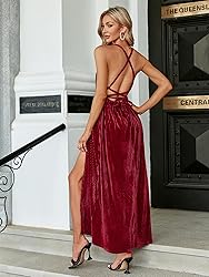 Simplee Women's Velvet V Neck Sleeveless Strap