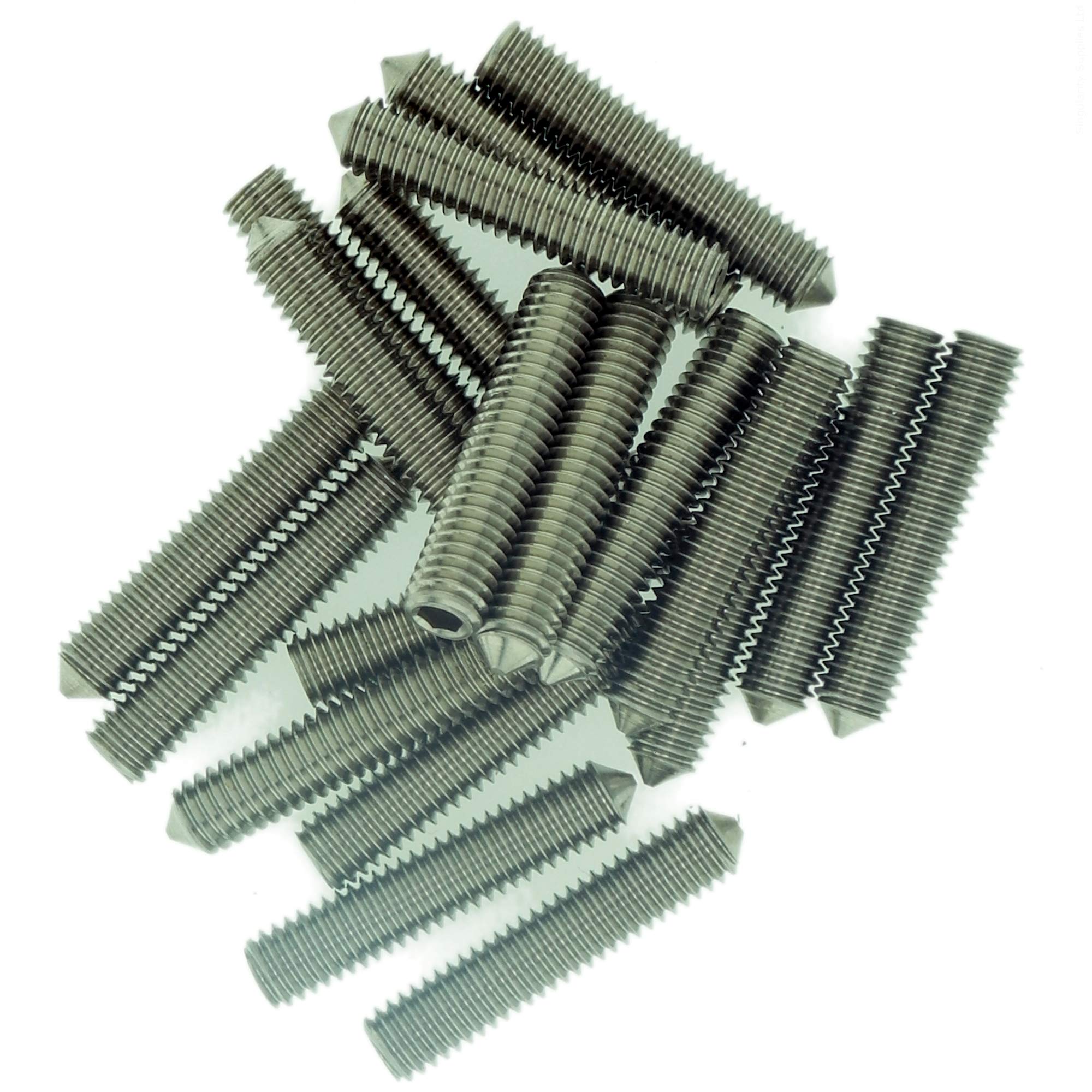 M6 (6mm x 18mm) Hex Socket Grub Screw (Cone Point) - Stainless Steel (A2) (Pack of 20)