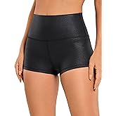 CRZ YOGA Womens Butterluxe Matte Faux Leather Biker Shorts 2.5'' - High Waist Workout Yoga Spandex