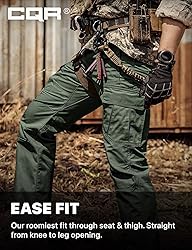 CQR Men's Tactical Pants, Water Resistant Ripstop