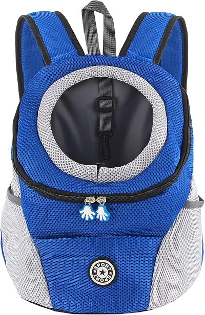 M MUNCASO Dog Carrier Backpack Small Pet Travel Bag Blue S Breathable Head-Out