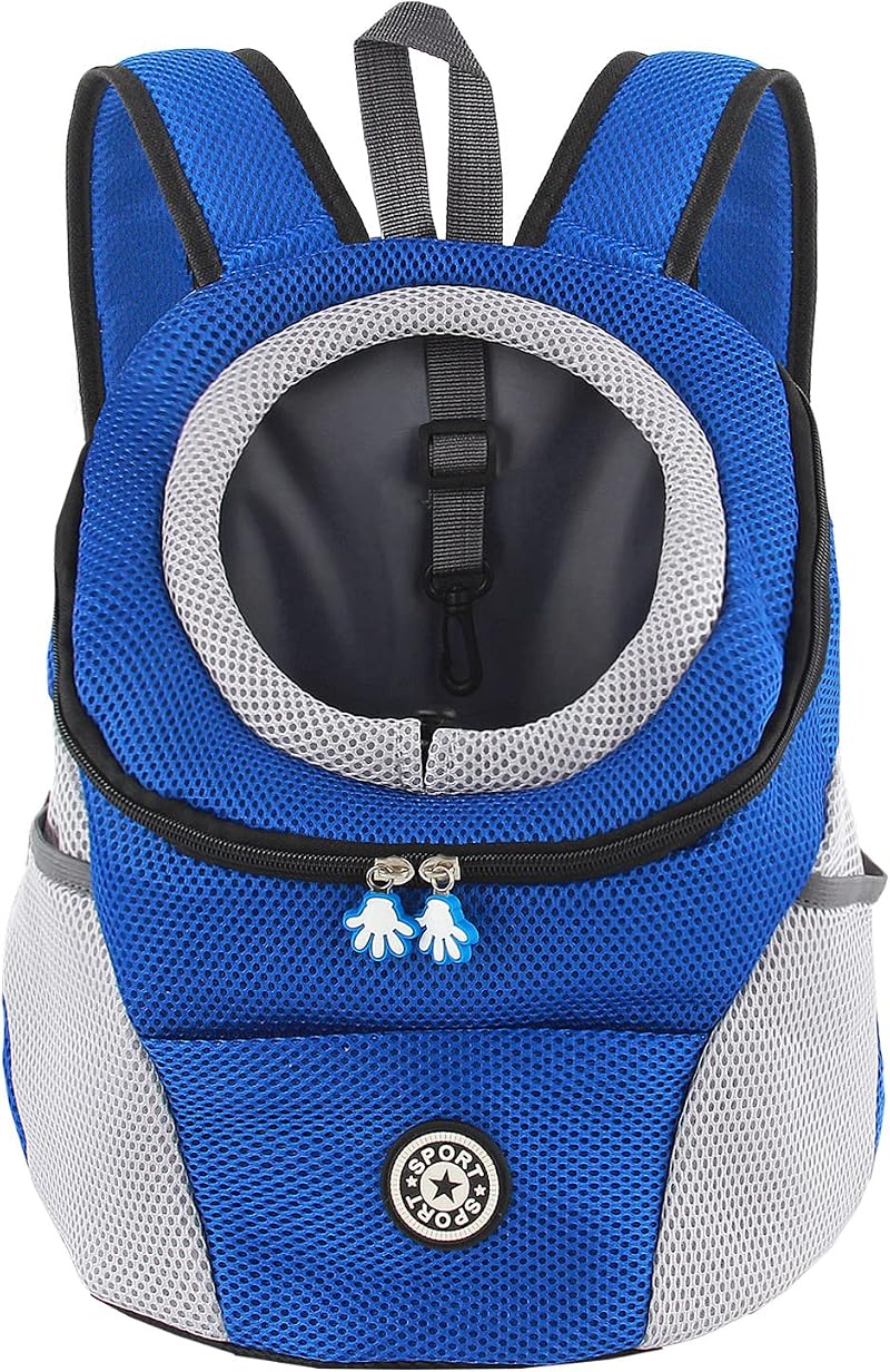 M MUNCASO Dog Carrier Backpack Small Pet Travel Bag Blue S Breathable Head-Out