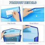 Vicloon A4 Plastic Wallets 5 Pack with Snap Closure Card Slot Transparent view 3