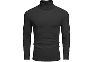 COOFANDY Mens Knitted Turtleneck Long Sleeve Turtle Neck Thermal Casual High Neck Sweaters Ribbed Pullover Sweater
