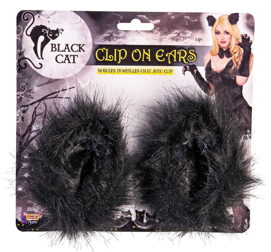 Bristol Novelty Forum Novelties 78369 Cat Clip on Ears, Black, One Size