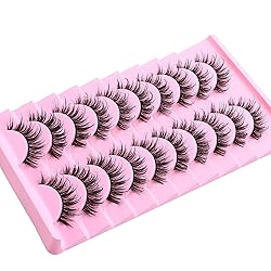 DSLONG 10 Pairs Wet Look Manga Lashes 3D Multi
