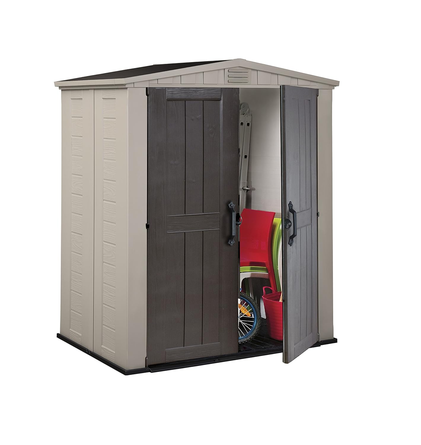 Keter Factor 6x3 Large Resin Outdoor Shed for Patio Furniture, Lawn