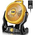 HEINPRO Battery Operated Fan for Dewalt 20V Max Battery with AC Adapter, Up to 650 CFM Portable Fan, Variable Speed Battery Powered Fan Low Noise 30dB Cordless Fan, Jobsite Camping Fan (Only Tool)