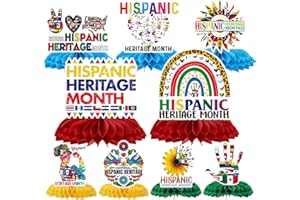 Lovarywow Hispanic Heritage Month Decorations - 9PCS Hispanic Heritage Month Honeycomb Centerpieces, National Latin American Table Decor, Spanish History Party Favors Supplies