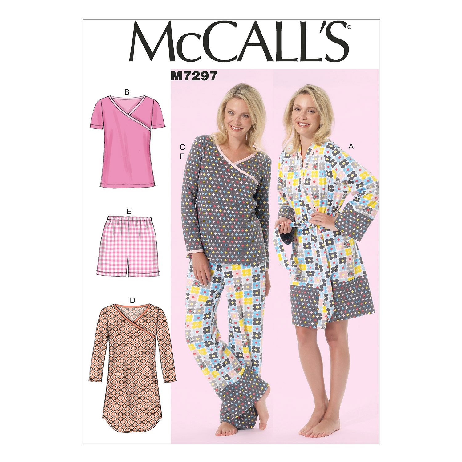 Mccall's Patterns 7297 B5 Sizes 8-16 Misses/Women's Robe/Belt/Tops/Dress/Shorts and Pants Sewing Pattern, Multi-Colour