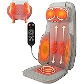 Nsyfe Shiatsu Neck and Back Massager with Heat - Full Back Walking Massager with Deep Kneading & Seat Cushion Vibration for Chair and Home, Pain Relief, Dual-Neck Detachable and Height Adjustment