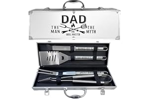 JNDJE Dad Gifts, Christmas Dad Gifts from Daughter Son Heavy Duty Grilling Accessories Kit for Backyard BBQ, Birthday Present for Him Thick Stainless Steel Grill Utensils with Non-Slip Handle Tool Grill