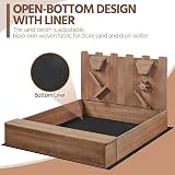 Yaheetech 134 cm x 112.5 cm Wooden Outdoor Sandbox for Kids 3-8 view 6