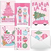 Hadley Designs Blank Christmas Cards With Envelopes - 54 Winter Holiday Cards With Envelopes, Business Happy Holidays Card Bulk, Nutcracker Seasons Greeting Card for Family & Friends, Designed in USA