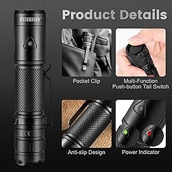 ROCKMASON RM-F3 EDC Flashlight High Lumens, IP68