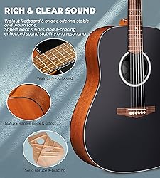 Vangoa Acoustic Guitar Beginners Set, 41 In Full