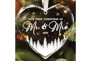 SUCHAGIFT Wedding Gifts - Mr and Mrs Gifts for Couples, Bride, Women - Future Mr and Mrs Gift, Bridal Shower Gift - Glass 1st Married Ornament