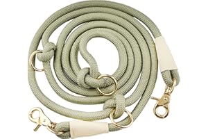 LUCPAWZ 8.5ft Multifunctional Hands Free Nylon Rope Waist Dog Leash, Adjustable Shoulder Crossbody Walking Lead