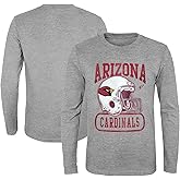 NFL Kids Youth 8-20 Head to Head Heather Gray Primary Logo Officially Licensed Football Long Sleeve Crewneck Cotton T-Shirt