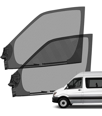 Dawnjaccee 83" H X 65" W Magnetic Van Bug Screen For Mercedes Sprinter & Ford Transit Medium/High Roof, Middle Zipper Mosquito Net, Heavy-Duty Mesh For Ventilation & Privacy, Bug & Hood Shields - View #2