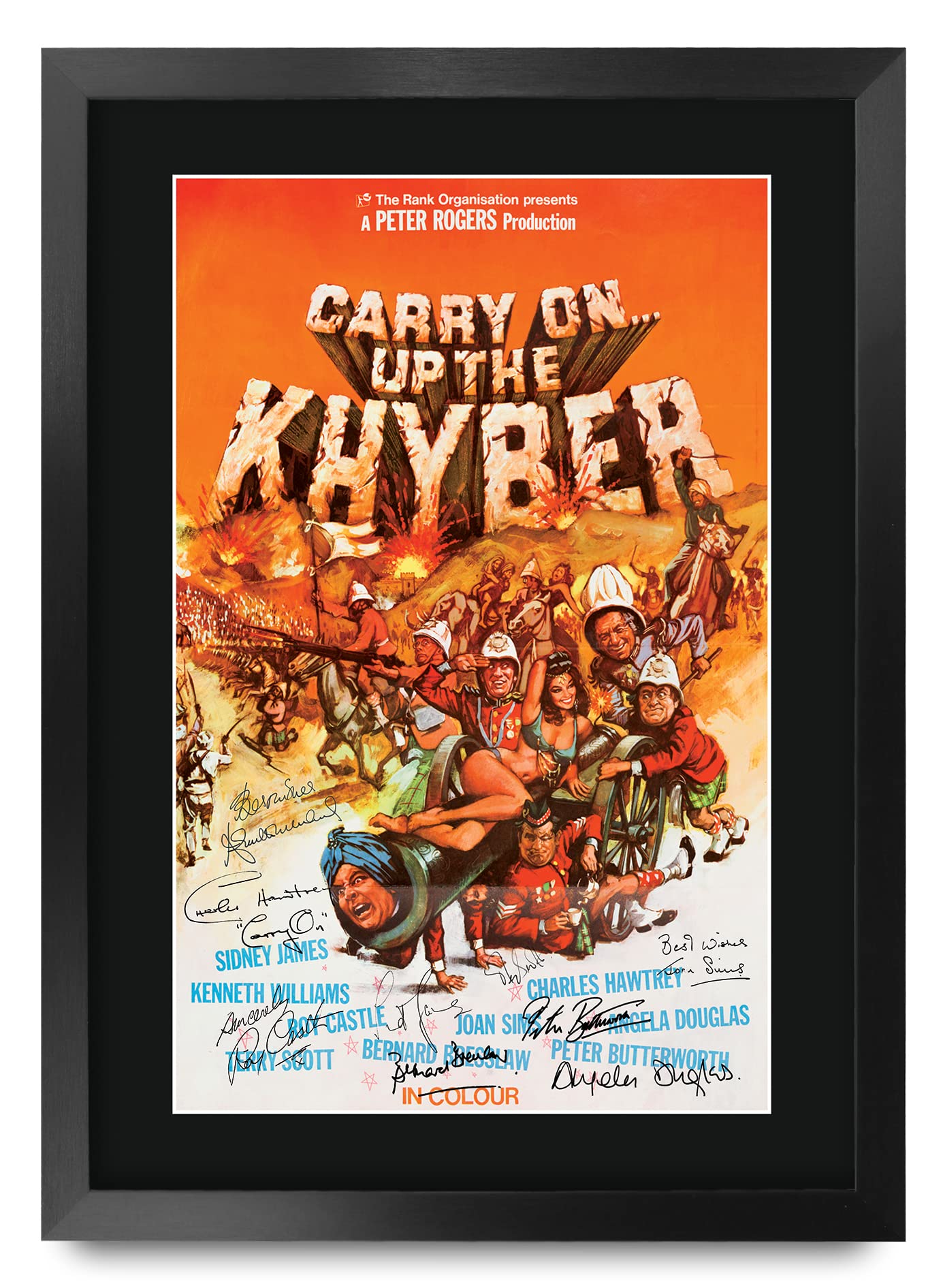 HWC Trading FR A3 Carry on up the Khyber Gifts Printed Poster Signed Autograph Picture for Movie Memorabilia Fans - A3 Framed