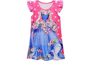 AOVCLKID Little Girls Princess Costume Girls Casual Cartoon Printed Dress
