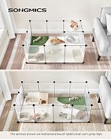 SONGMICS Pet Playpen with Floor Small Animal Enclosure 125x63x42 cm White view 3