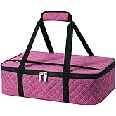 MIAOJIE Lunch Bag - Large Insulated Casserole Carrier, Reusable Lunch Box for Men/Women, Insulated Lunch Bag Leakproof Lunchbox for Men Adults Work Picnic Hiking Beach(Pink) 17.12" x 11.42"x 4.53"