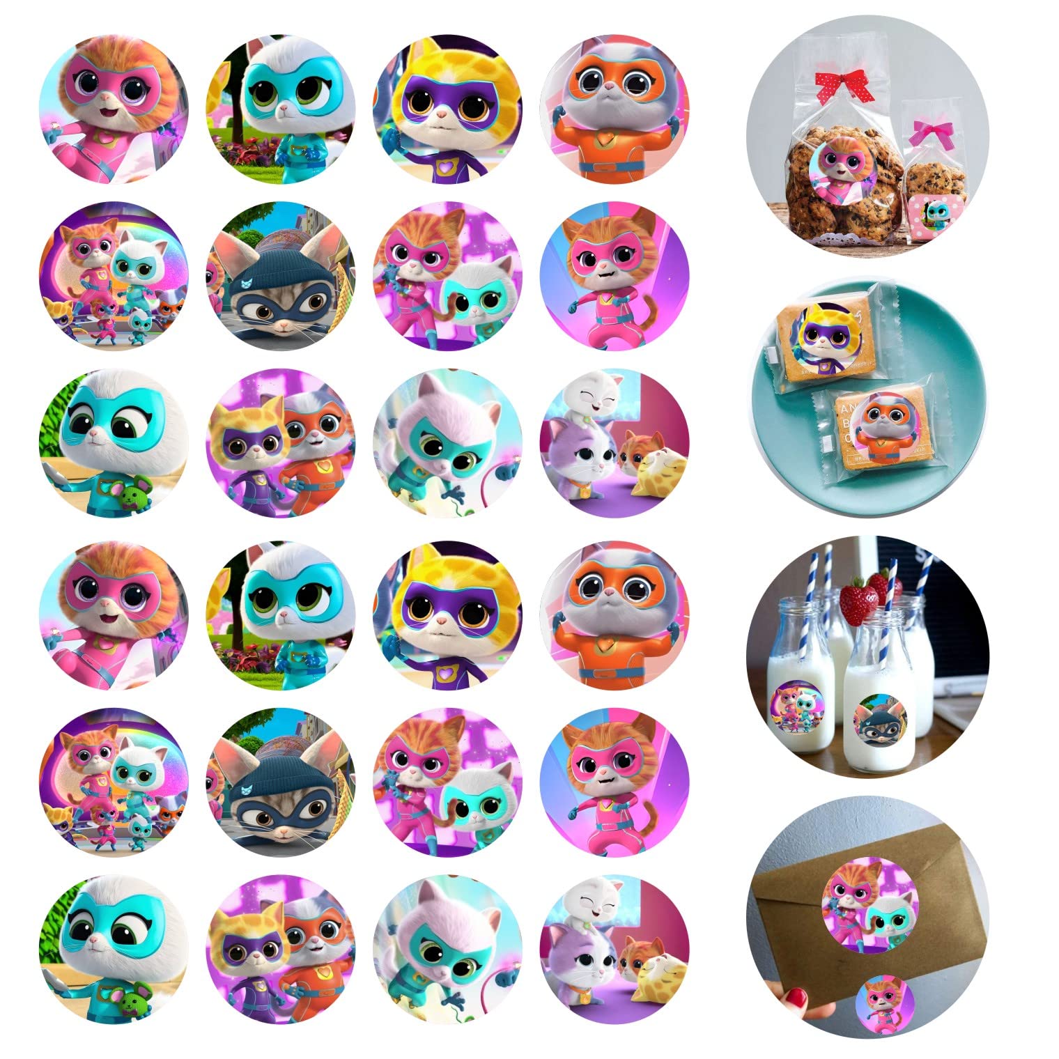 Photo 1 of 120pcs Super Cats Stickers for Kids Birthday Party Supplies for Super Cats Birthday Decorations -10 Sheets