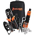 Paladin Tools PA4908 Network Tool Kit | Data & Voice Installation Kit | Cutter, Stripper, Scissors, Punchdown Tool, Plugs | R