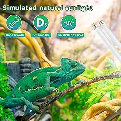 REPTI HOME T8 UVB Reptile Light 15W 5.0-2 Pack,UVA