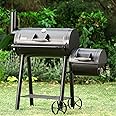 Sophia & William Charcoal Grill with Offset Smoker, 512 Square Inches Outdoor BBQ Grill Offset Charcoal Smoker for Patio, Garden, Picnics, Camping, Backyard Cooking, Black