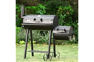 Sophia & William Charcoal Grill with Offset Smoker, 512 Square Inches Outdoor BBQ Grill Offset Charcoal Smoker for Patio, Garden, Picnics, Camping, Backyard Cooking, Black